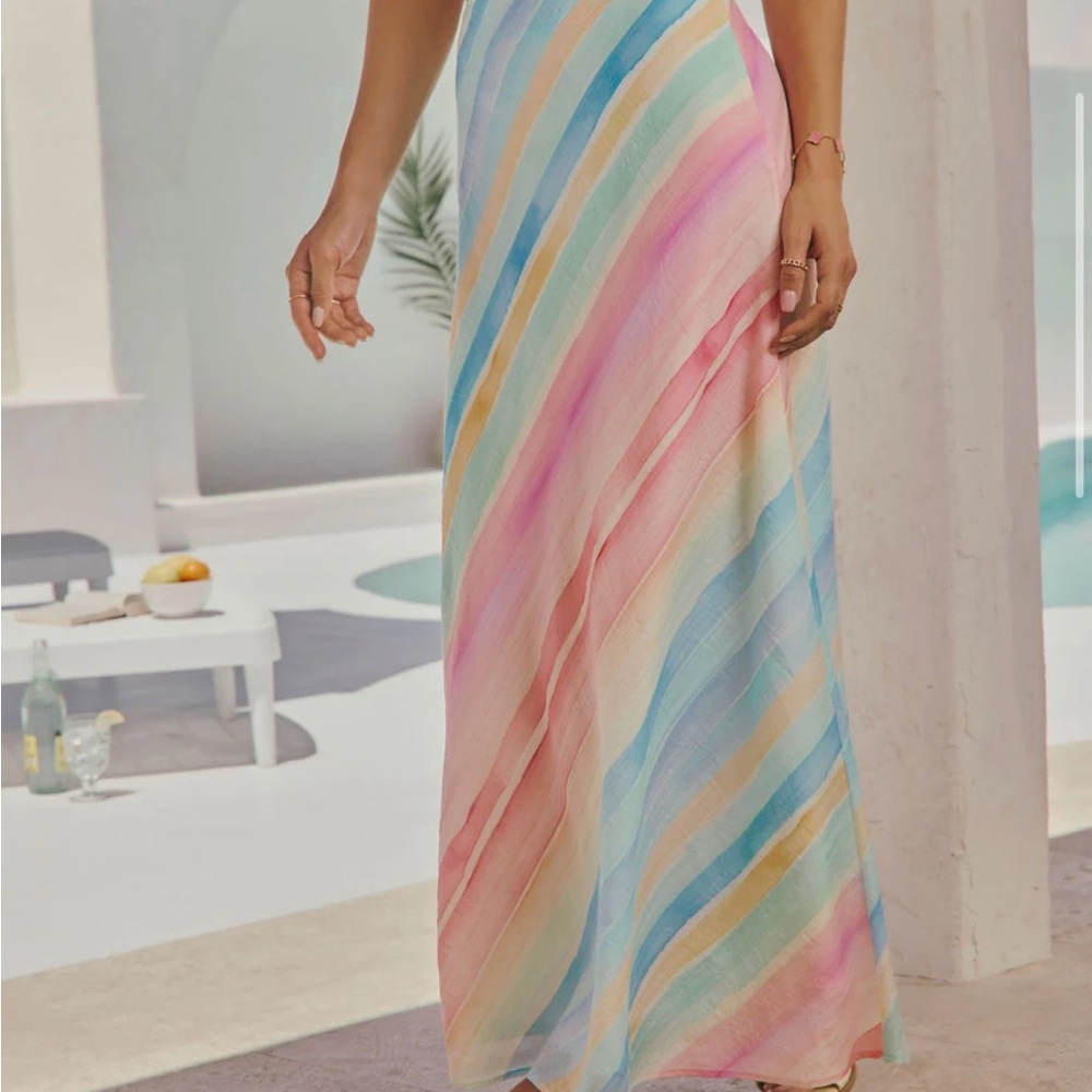 Vici Multicolor Striped Maxi Skirt